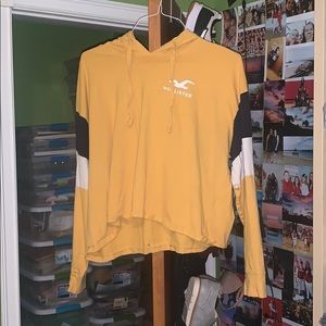 Yellow hooded crop top